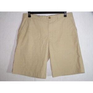 Tommy Hilfiger Mens Khaki Shorts Size 36 Cotton Preppy Flat Front Thin Stripe